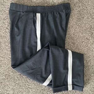 Side stripe cropped dress pants